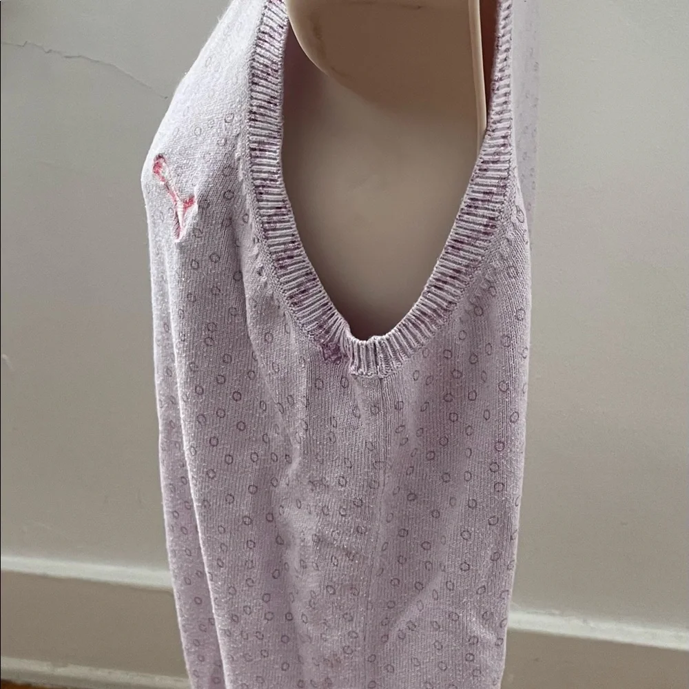 Puma Y2K lavender animal prints cotton preppy academia summer golf vest, size S